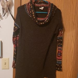 Grey and aztec sweater